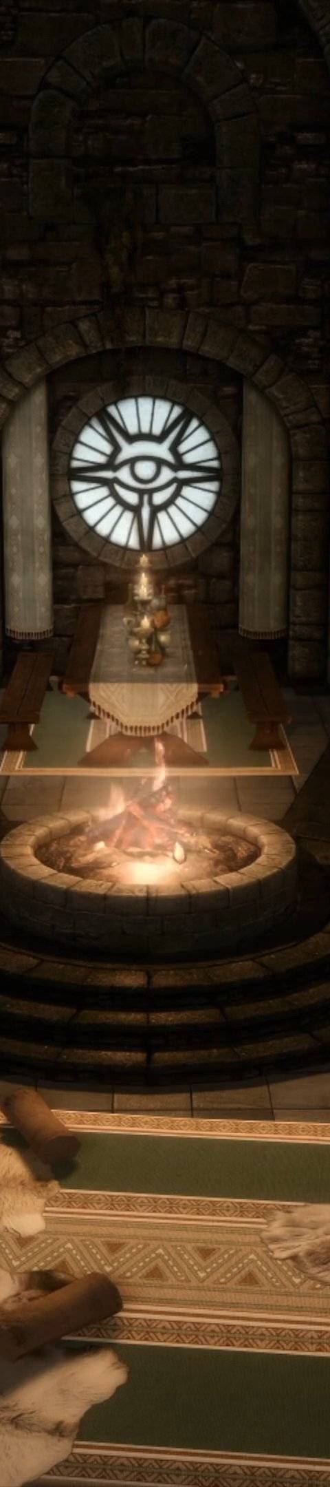 Cozy Stone Hearth Hall - seamless looping Ambient video background