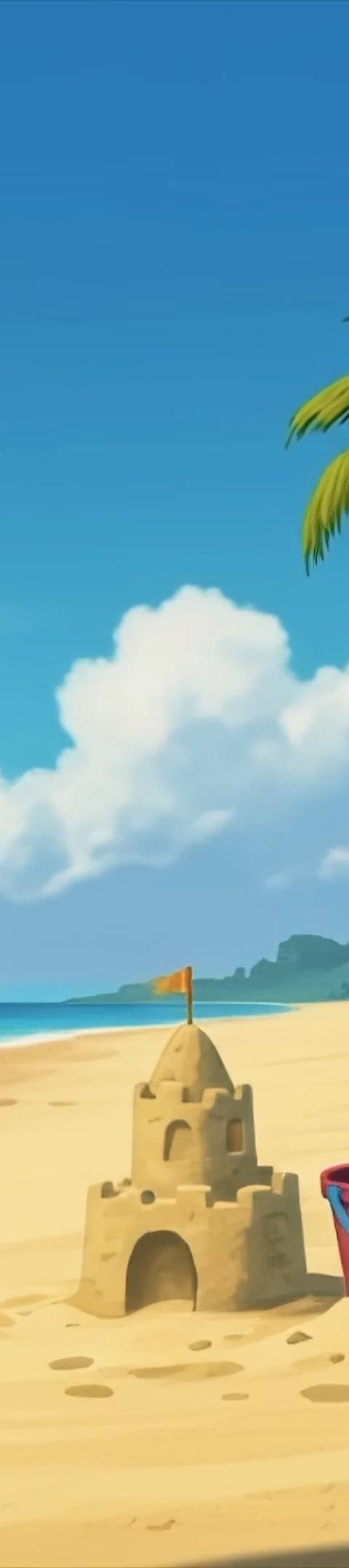 Tropical Beach Sandcastle - seamless looping Ambient video background
