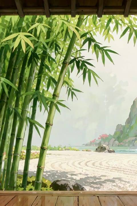 This seamless looping background features an anime zen garden with a serene waterfall, perfect for Twitch streamers, VTubers, and lofi YouTube channels. Enhance your stream or video with a tranquil and visually appealing animated wallpaper.