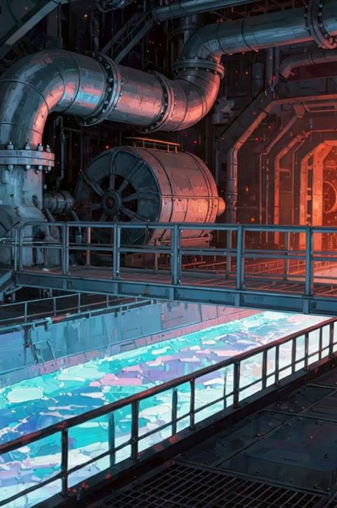 Enhance your stream with this looping background featuring an industrial sci-fi engine bay. Perfect as a seamless animated wallpaper or a dynamic Twitch background for gaming and tech content.