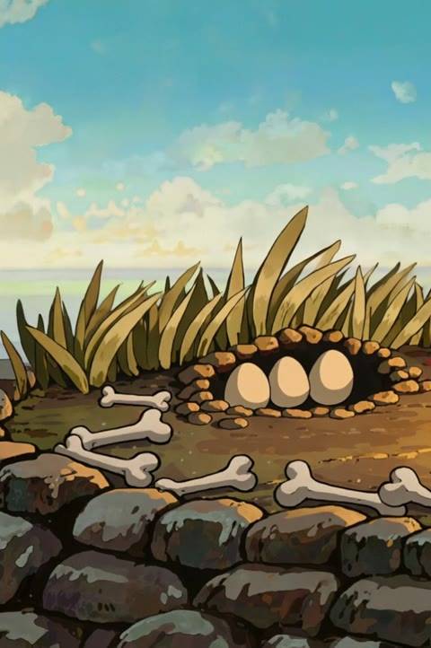 A fantasy anime looping background featuring a dragon nest and campfire on a cliff. This seamless animated wallpaper is perfect for Twitch streams, YouTube content, or virtual meetings.