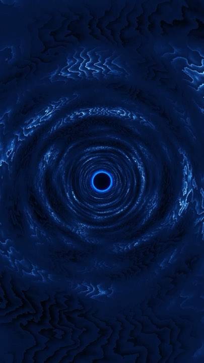 A mesmerizing deep blue fractal tunnel loop for seamless animated wallpaper. This hypnotic cosmic portal is perfect for high-energy Twitch streams and vertical TikTok backgrounds.