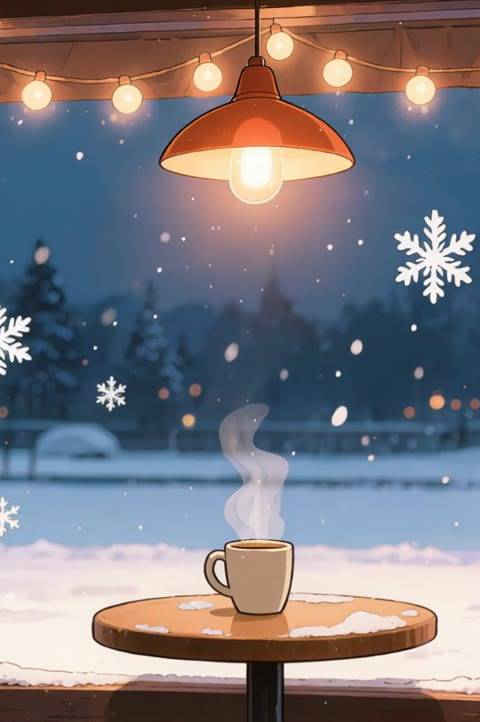 Enhance your stream or lofi video with this charming looping background featuring a cozy cafe window view of a snowy winter night. Perfect for creating a relaxing and inviting atmosphere for Twitch, OBS, and YouTube.